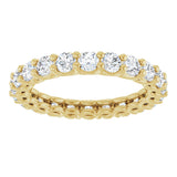 14K Gold Round Lab-Grown Diamond Low Profile Eternity Band - 2.5mm Stones - Yellow Gold - view 3