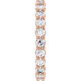 14K Gold Round Lab-Grown Diamond Low Profile Eternity Band - 2.5mm Stones - Rose Gold - view 4