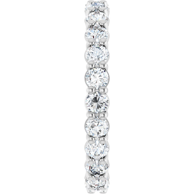 Platinum Round Lab-Grown Diamond Low Profile Eternity Band - 2.5mm Stones - view 4