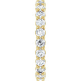 14K Gold Round Natural Diamond Low Profile Eternity Band - 2.5mm Stones - Yellow Gold - view 4