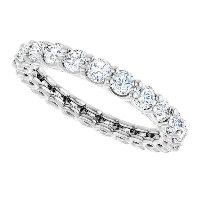 Platinum Round Lab-Grown Diamond Low Profile Eternity Band - 2.5mm Stones - view 5