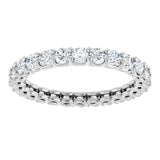 Platinum Round Natural Diamond Low Profile Eternity Band - 2.5mm Stones - view 3