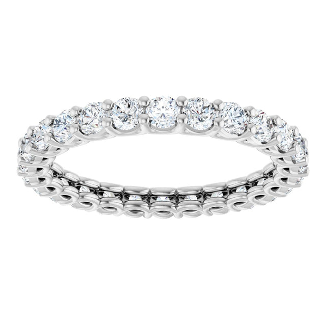 Platinum Round Lab-Grown Diamond Low Profile Eternity Band - 2.5mm Stones - view 3