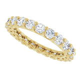 14K Gold Round Natural Diamond Low Profile Eternity Band - 2.5mm Stones - Yellow Gold - view 5