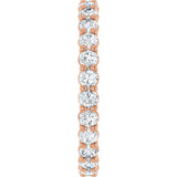 14K Gold Round Lab-Grown Diamond Low Profile Eternity Band - 2.5mm Stones - Rose Gold - view 4