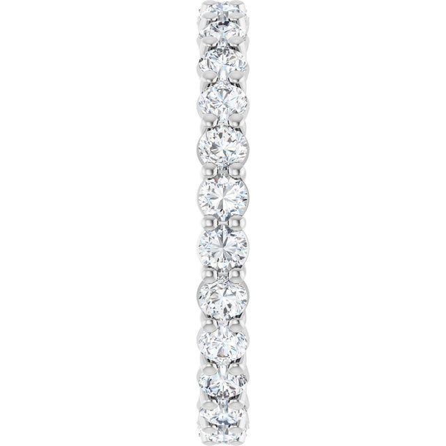 Platinum Round Natural Diamond Low Profile Eternity Band - 2.5mm Stones - view 4