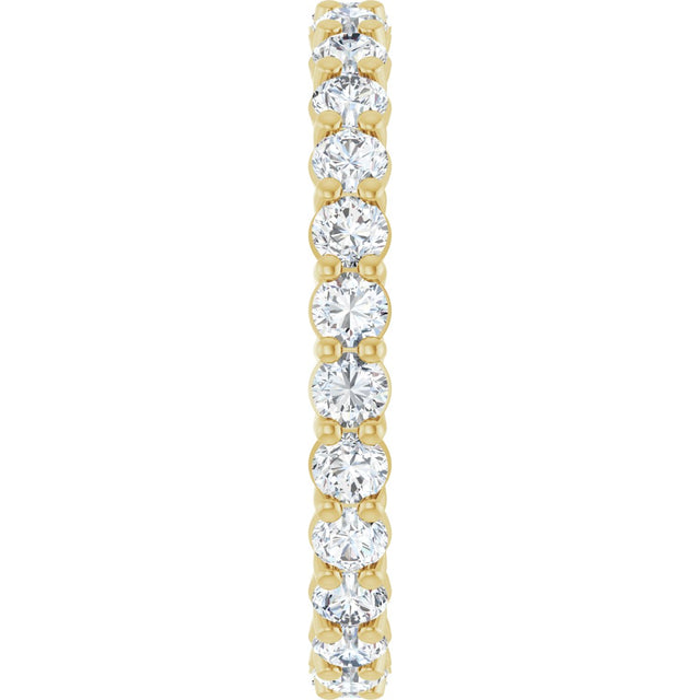 14K Gold Round Lab-Grown Diamond Low Profile Eternity Band - 2.5mm Stones - Yellow Gold - view 4