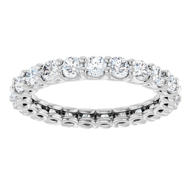 Platinum Round Lab-Grown Diamond Low Profile Eternity Band - 2.5mm Stones - view 3