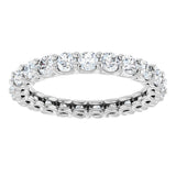 Platinum Round Natural Diamond Low Profile Eternity Band - 2.5mm Stones - view 3