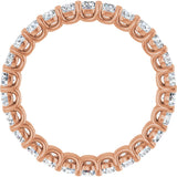 14K Gold Round Lab-Grown Diamond Low Profile Eternity Band - 2.5mm Stones - Rose Gold - view 2