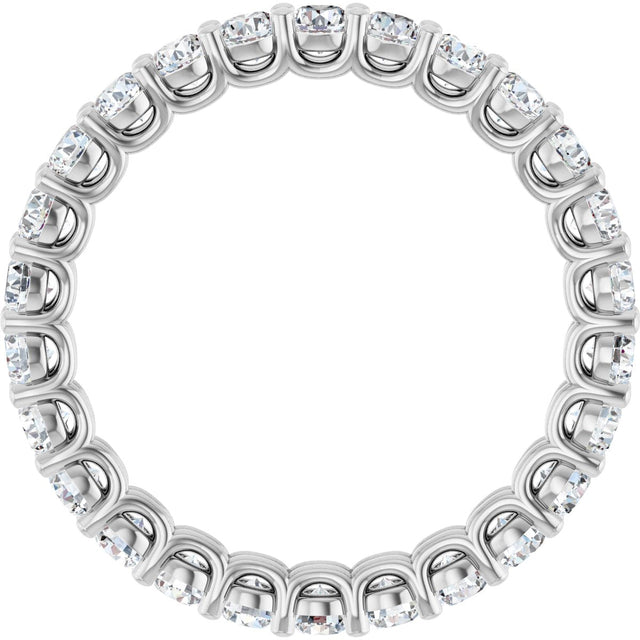 Platinum Round Natural Diamond Low Profile Eternity Band - 2.5mm Stones - view 2