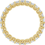 14K Gold Round Natural Diamond Low Profile Eternity Band - 2.5mm Stones - Yellow Gold - view 2
