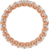 14K Gold Round Lab-Grown Diamond Low Profile Eternity Band - 2.5mm Stones - Rose Gold - view 2