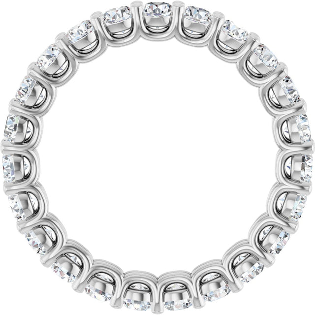 Platinum Round Natural Diamond Low Profile Eternity Band - 2.5mm Stones - view 2