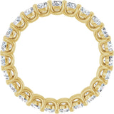 14K Gold Round Natural Diamond Low Profile Eternity Band - 2.5mm Stones - Yellow Gold - view 2