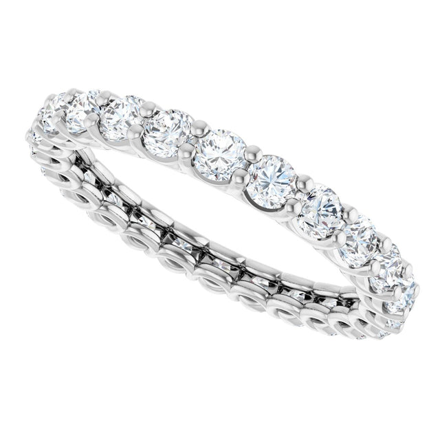 Platinum Round Lab-Grown Diamond Low Profile Eternity Band - 2.5mm Stones - view 5
