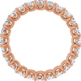 14K Gold Round Natural Diamond Low Profile Eternity Band - 2.5mm Stones - Rose Gold - view 2