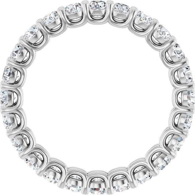 Platinum Round Natural Diamond Low Profile Eternity Band - 2.5mm Stones - view 2