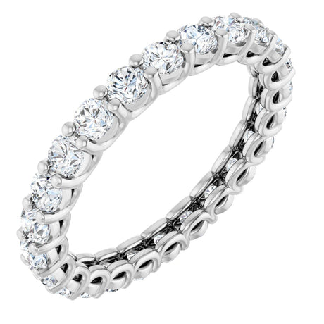 Platinum Round Lab-Grown Diamond Low Profile Eternity Band - 2.5mm Stones