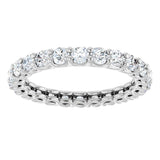 Platinum Round Lab-Grown Diamond Low Profile Eternity Band - 2.5mm Stones - view 3