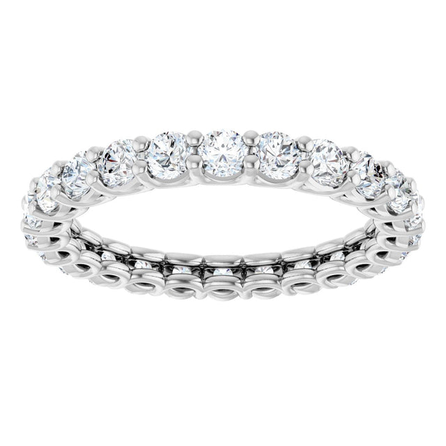 Platinum Round Lab-Grown Diamond Low Profile Eternity Band - 2.5mm Stones - view 3