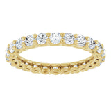 14K Gold Round Lab-Grown Diamond Low Profile Eternity Band - 2.5mm Stones - Yellow Gold - view 3