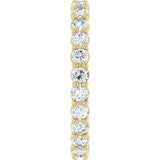 14K Gold Round Natural Diamond Low Profile Eternity Band - 2.5mm Stones - Yellow Gold - view 4