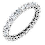 14K Gold Round Lab-Grown Diamond Low Profile Eternity Band - 2.5mm Stones - White Gold