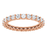 14K Gold Round Lab-Grown Diamond Low Profile Eternity Band - 2.5mm Stones - Rose Gold - view 3