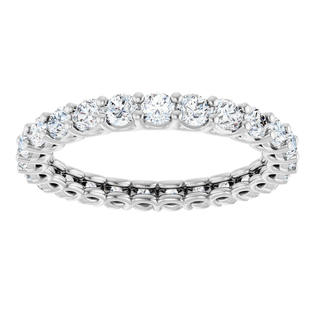 Platinum Round Lab-Grown Diamond Low Profile Eternity Band - 2.5mm Stones - view 3
