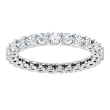 Platinum Round Natural Diamond Low Profile Eternity Band - 2.5mm Stones - view 3