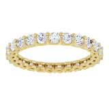 14K Gold Round Lab-Grown Diamond Low Profile Eternity Band - 2.5mm Stones - Yellow Gold - view 3