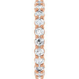 14K Gold Round Natural Diamond Low Profile Eternity Band - 2.5mm Stones - Rose Gold - view 4
