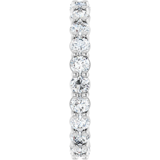 Platinum Round Lab-Grown Diamond Low Profile Eternity Band - 2.5mm Stones - view 4