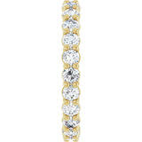 14K Gold Round Natural Diamond Low Profile Eternity Band - 2.5mm Stones - Yellow Gold - view 4