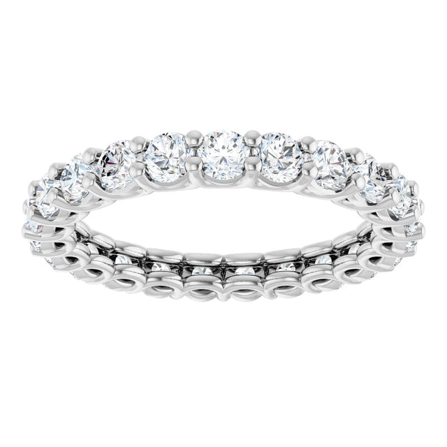 Platinum Round Natural Diamond Low Profile Eternity Band - 2.5mm Stones - view 3