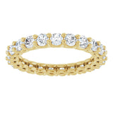 14K Gold Round Natural Diamond Low Profile Eternity Band - 2.5mm Stones - Yellow Gold - view 3