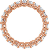 14K Gold Round Natural Diamond Low Profile Eternity Band - 2.5mm Stones - Rose Gold - view 2