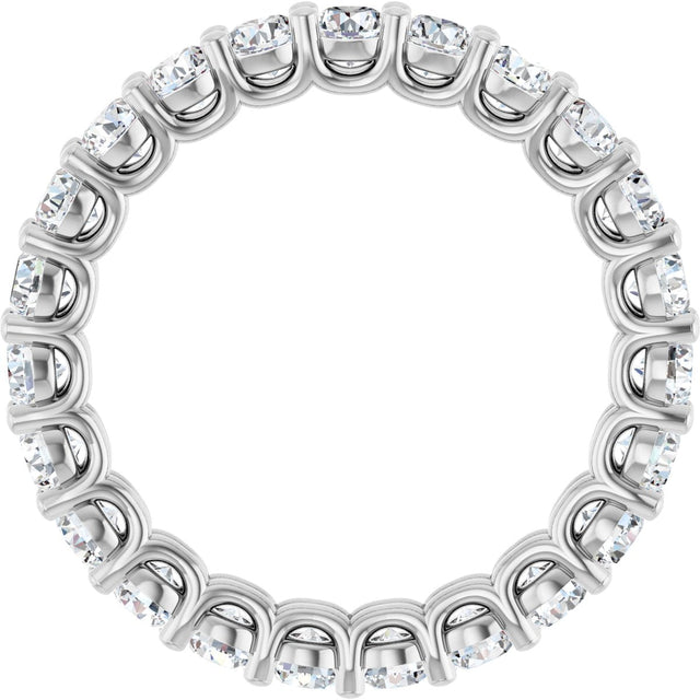 Platinum Round Lab-Grown Diamond Low Profile Eternity Band - 2.5mm Stones - view 2