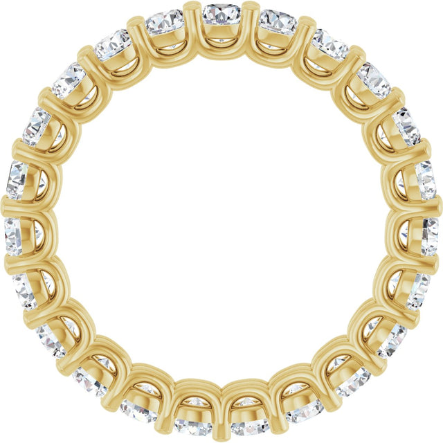 14K Gold Round Lab-Grown Diamond Low Profile Eternity Band - 2.5mm Stones - Yellow Gold - view 2