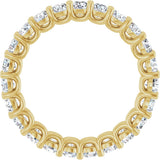 14K Gold Round Natural Diamond Low Profile Eternity Band - 2.5mm Stones - Yellow Gold - view 2