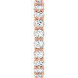 14K Gold Round Lab-Grown Diamond Low Profile Eternity Band - 2.5mm Stones - Rose Gold - view 4
