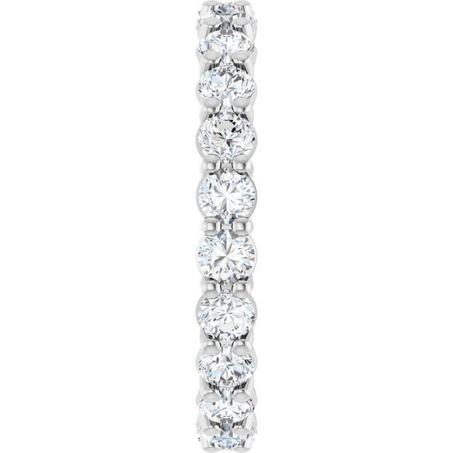 Platinum Round Lab-Grown Diamond Low Profile Eternity Band - 2.5mm Stones - view 4
