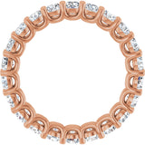 14K Gold Round Natural Diamond Low Profile Eternity Band - 2.5mm Stones - Rose Gold - view 2
