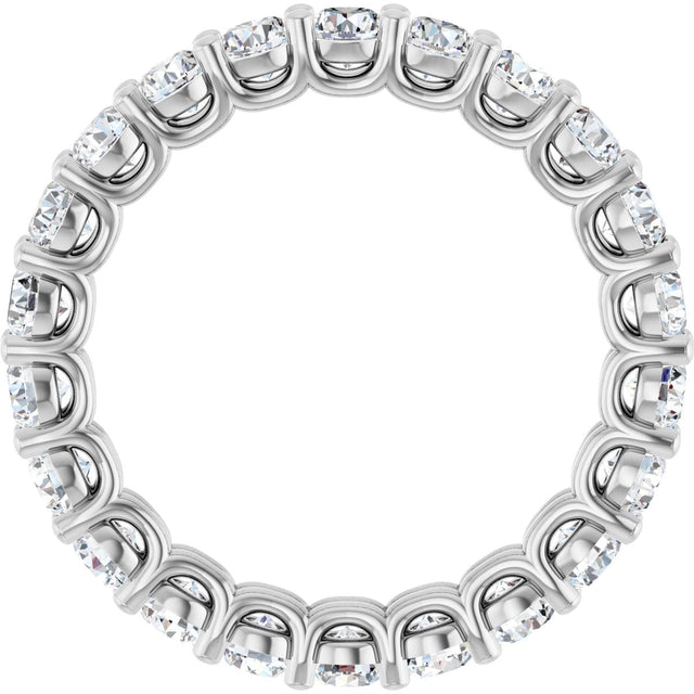 Platinum Round Natural Diamond Low Profile Eternity Band - 2.5mm Stones - view 2