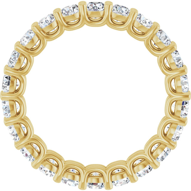 14K Gold Round Lab-Grown Diamond Low Profile Eternity Band - 2.5mm Stones - Yellow Gold - view 2