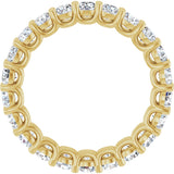 14K Gold Round Natural Diamond Low Profile Eternity Band - 2.5mm Stones - Yellow Gold - view 2