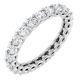 Platinum Round Lab-Grown Diamond Low Profile Eternity Band - 2.5mm Stones