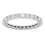 Platinum Round Natural Diamond Low Profile Eternity Band - 2.5mm Stones - view 3