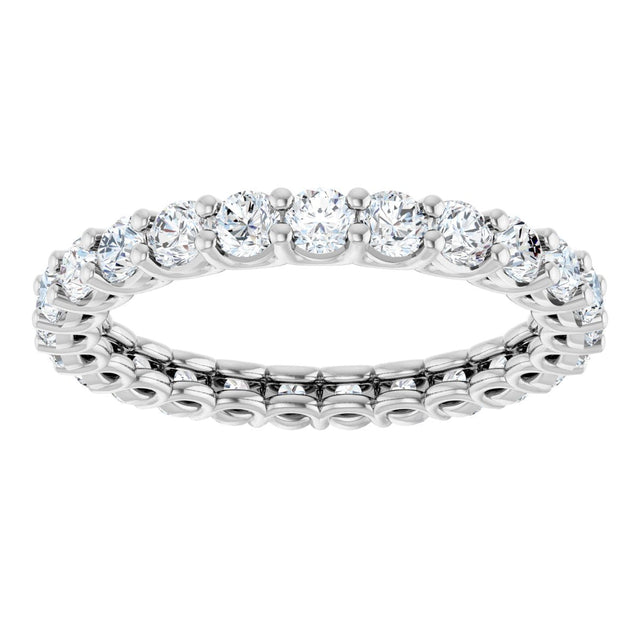 Platinum Round Natural Diamond Low Profile Eternity Band - 2.5mm Stones - view 3